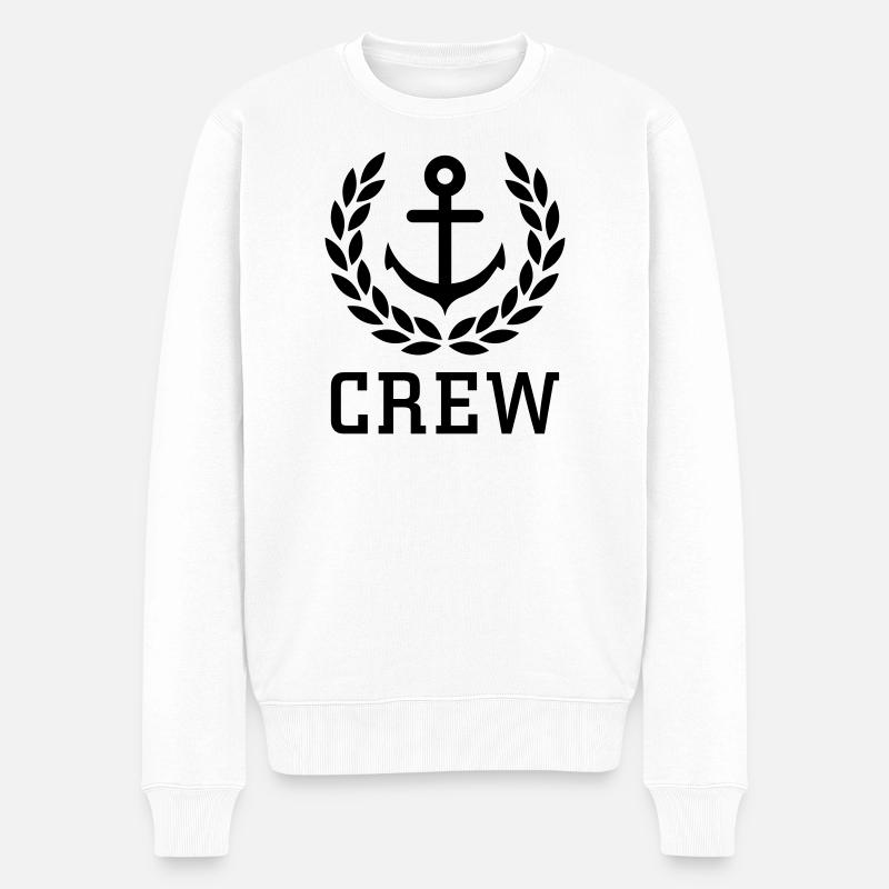 Crew - Männer Premium Bio Pullover - Weiß