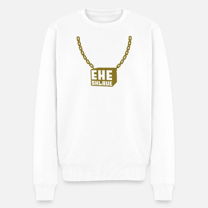 junggesellenabend ehesklave hochzeit - Männer Premium Bio Pullover - Weiß