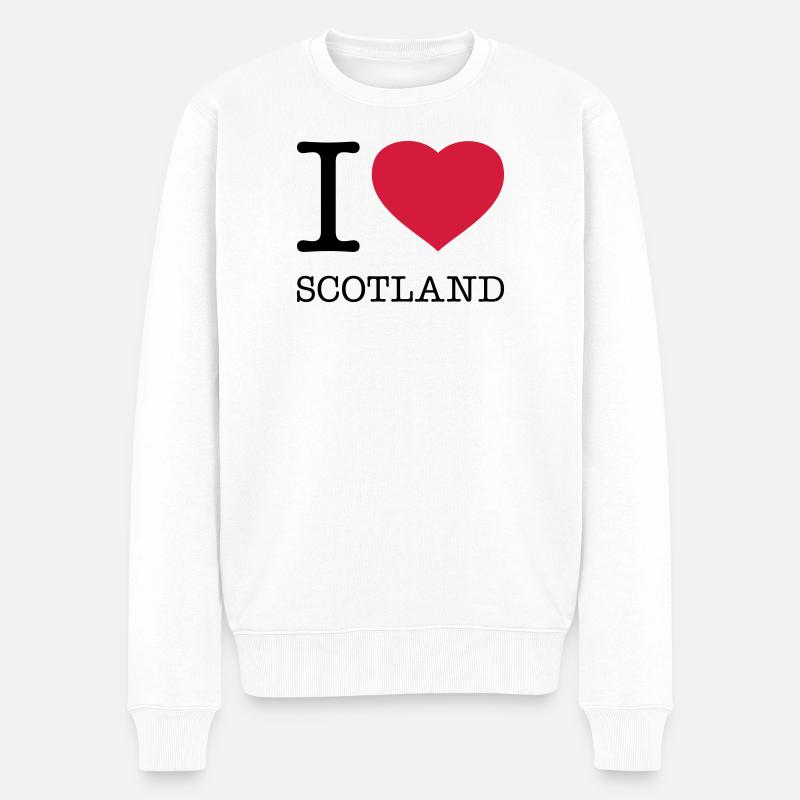 J’AIME L’ÉCOSSE Schottland - Pull Premium bio Homme - blanc