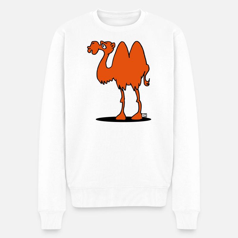 Kamel - Männer Premium Bio Pullover - Weiß