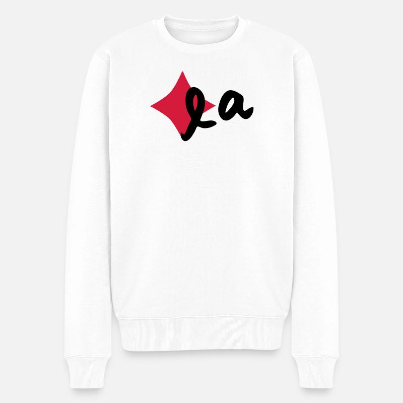 Karola - Männer Premium Bio Pullover - Weiß