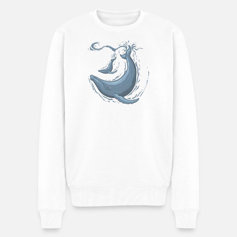 humpback - Männer Premium Bio Pullover - Weiß