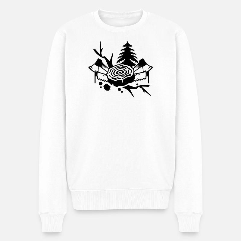 Werkzeug für Holzfäller - Männer Premium Bio Pullover - Weiß