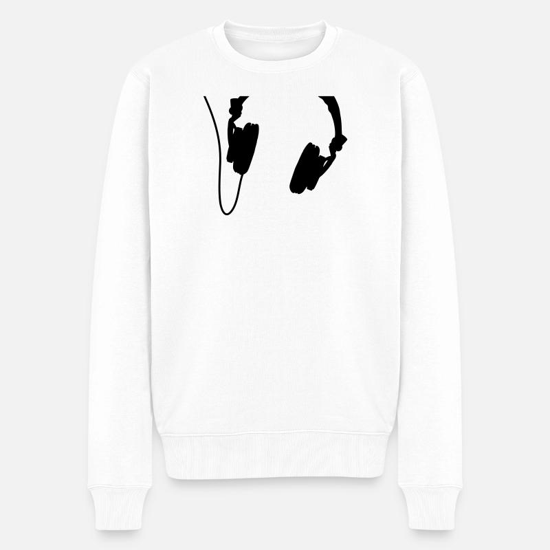 ecouteurs - Pull Premium bio Homme - blanc