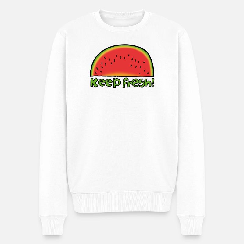 Melone - Männer Premium Bio Pullover - Weiß