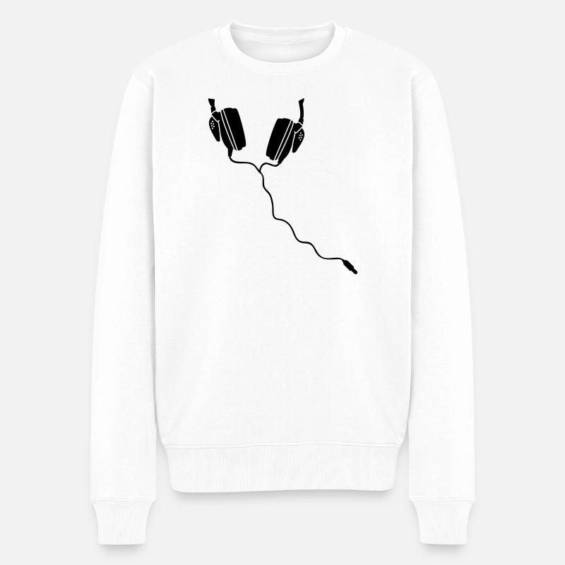 casque Casque DJ - Pull Premium bio Homme - blanc