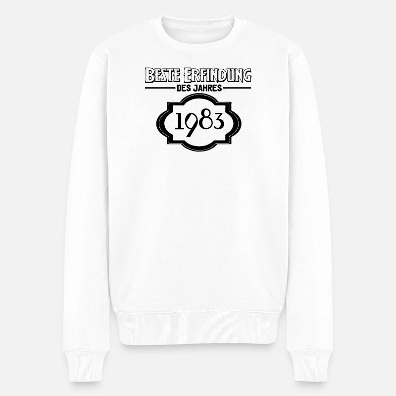 Beste Erfindung des Jahres 1983 Geschenk - Männer Premium Bio Pullover - Weiß