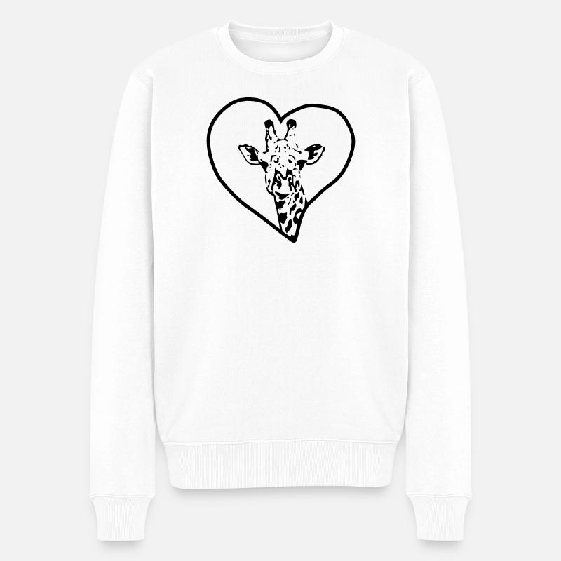 Girafe & Coeur - Pull Premium bio Homme - blanc