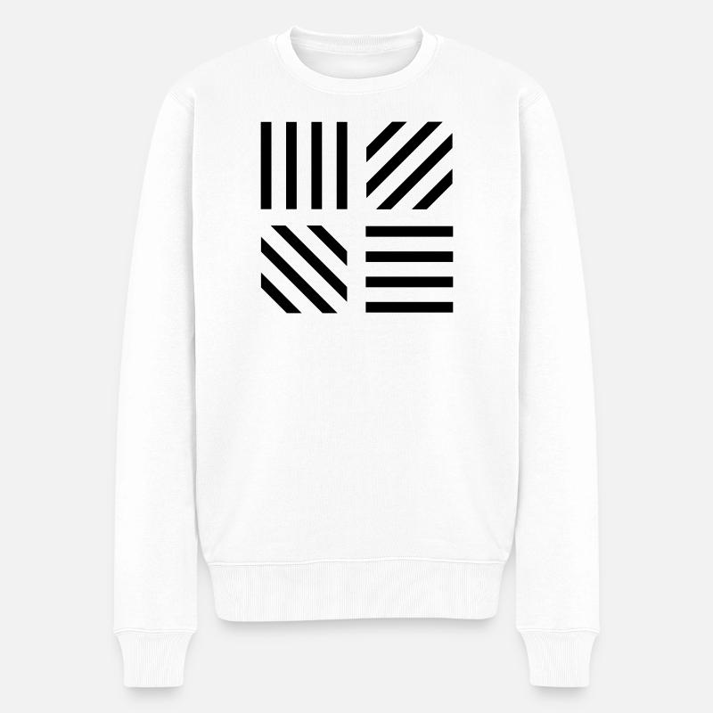 graphic stripe pattern - Men's Premium Organic Jumper - white