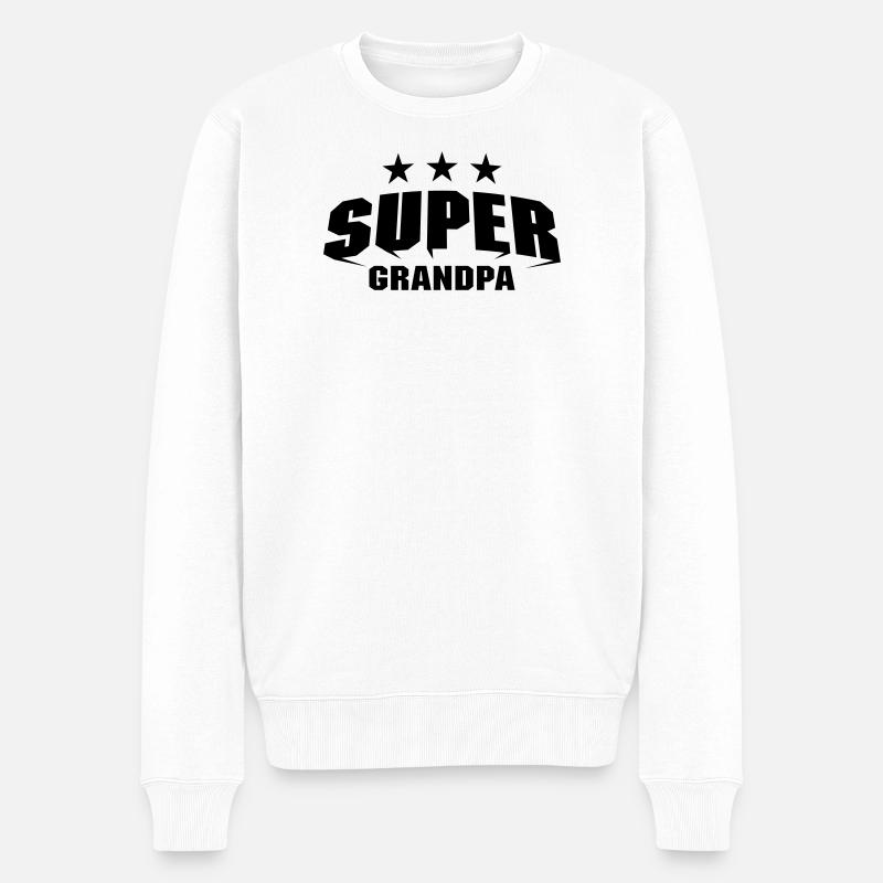 Super Grandpa - Männer Premium Bio Pullover - Weiß