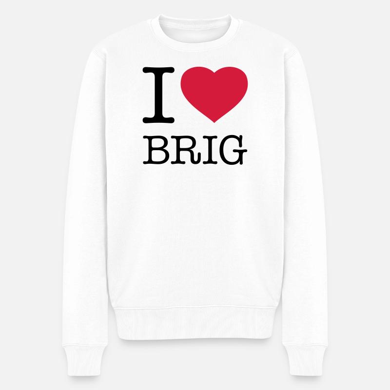 I LOVE BRIG - Männer Premium Bio Pullover - Weiß
