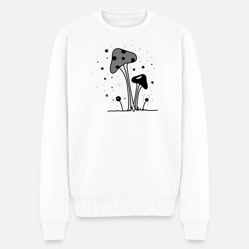 Zauber Pilze - Männer Premium Bio Pullover - Weiß