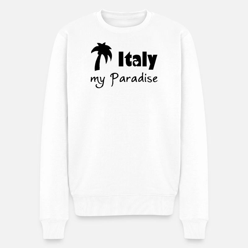 Italy Paradise Italien, Urlaub, Reise, Geschenk - Männer Premium Bio Pullover - Weiß