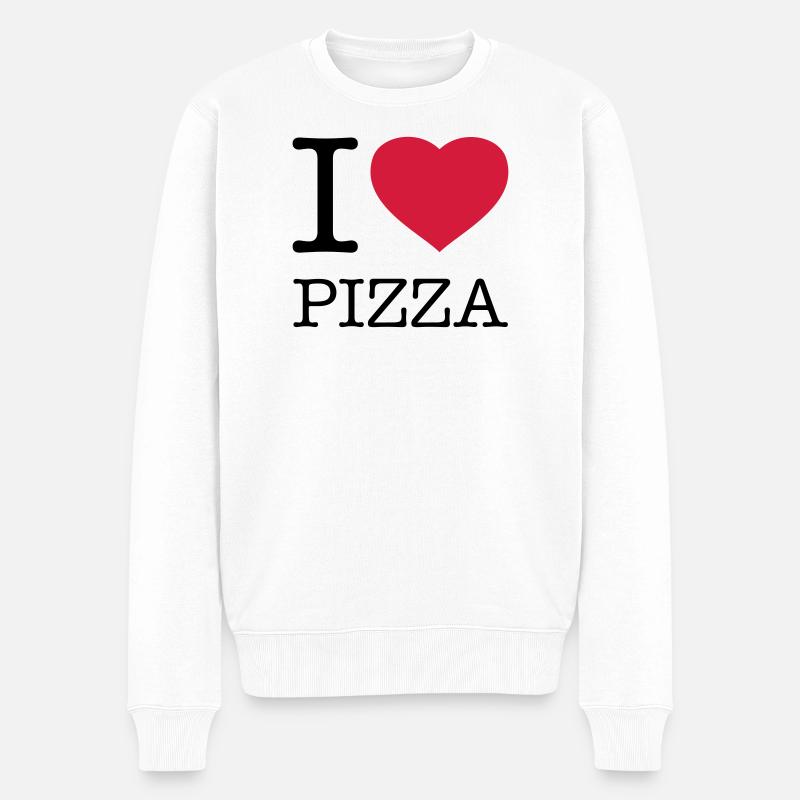 J’ADORE LA PIZZA - Pull Premium bio Homme - blanc