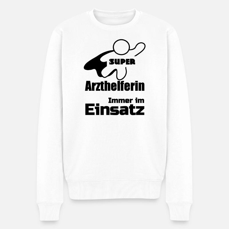 Super Arzthelferin Geschenk - Männer Premium Bio Pullover - Weiß
