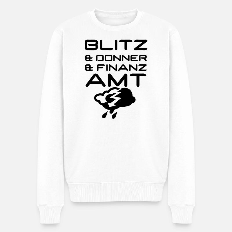 Blitz & Donner & Finanzamt Geschenk - Männer Premium Bio Pullover - Weiß