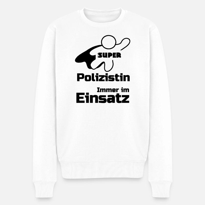 Super Polizistin Geschenk - Männer Premium Bio Pullover - Weiß