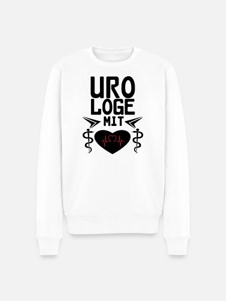 Urologe mit Herz Geschenk - Männer Premium Bio Pullover - Weiß
