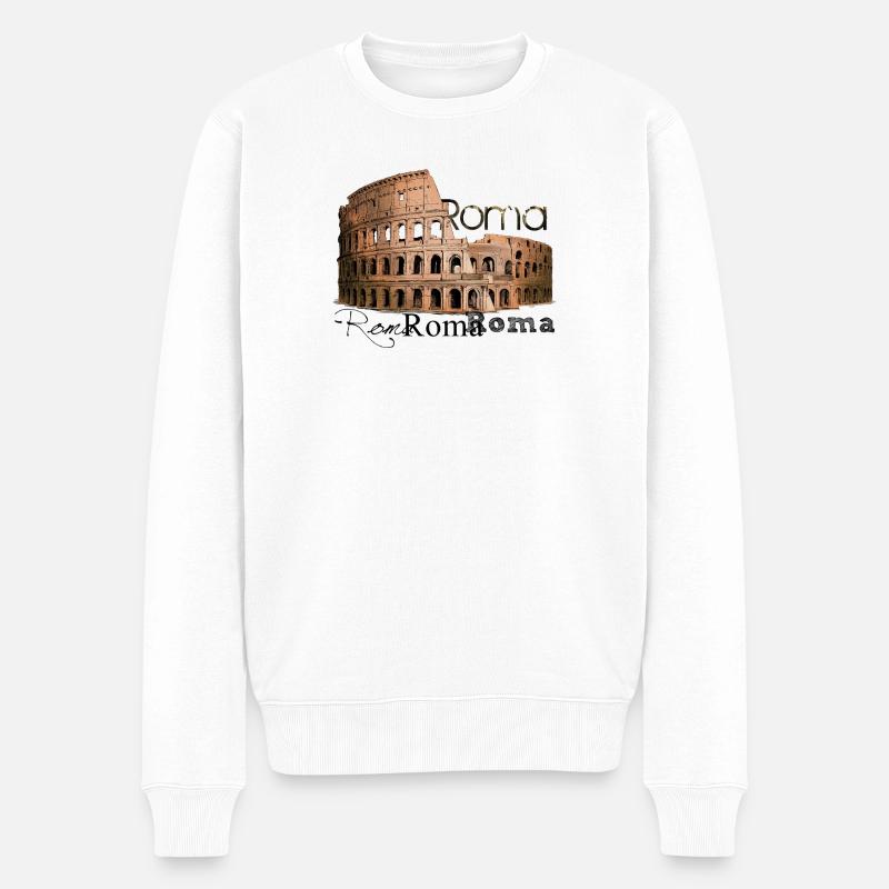 Roma - Männer Premium Bio Pullover - Weiß