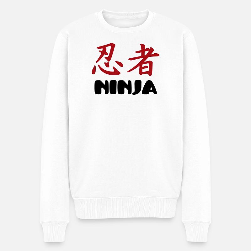 Ninja - Guerrier - Combattant - Pull Premium bio Homme - blanc