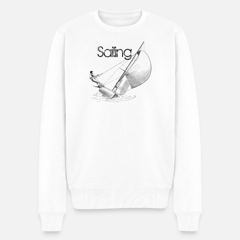 sailing - Pull Premium bio Homme - blanc