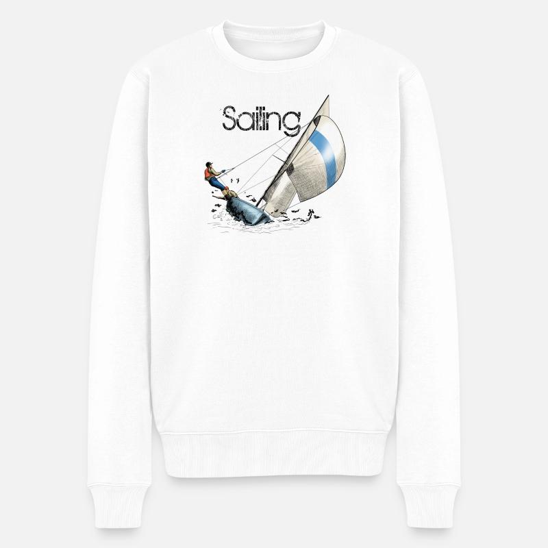 Sailing - Männer Premium Bio Pullover - Weiß