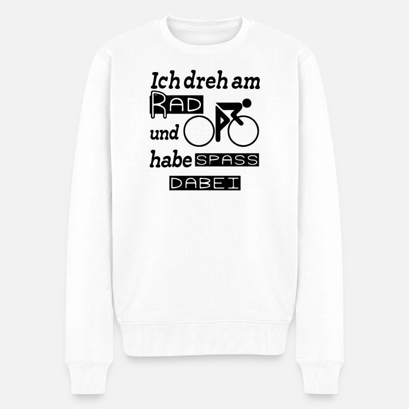 Radfahrer Spruch Fahrrad Rad Sport lustig Geschenk - Männer Premium Bio Pullover - Weiß