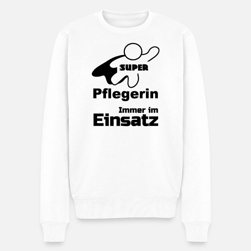 Super Pflegerin Geschenk - Männer Premium Bio Pullover - Weiß