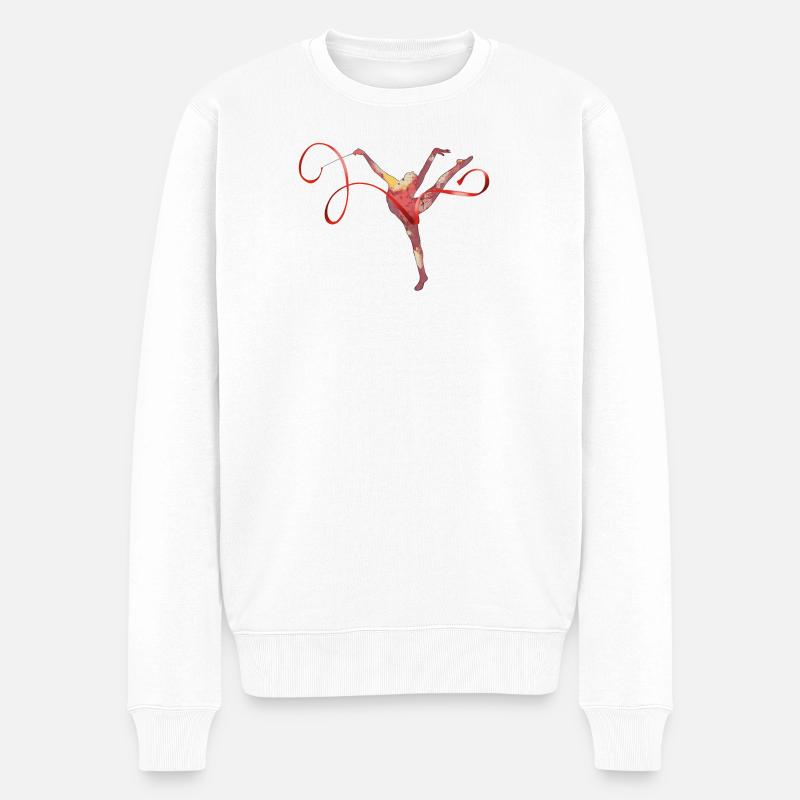 Rhythmische Gymnastik - Männer Premium Bio Pullover - Weiß