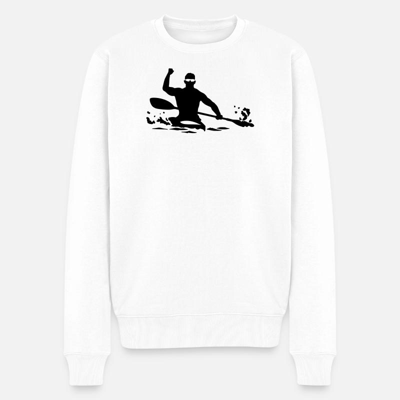 Kayak - Männer Premium Bio Pullover - Weiß