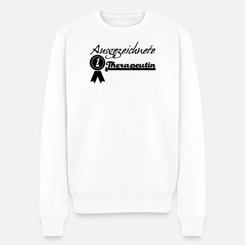 Ausgezeichnete Therapeutin Geschenk - Männer Premium Bio Pullover - Weiß