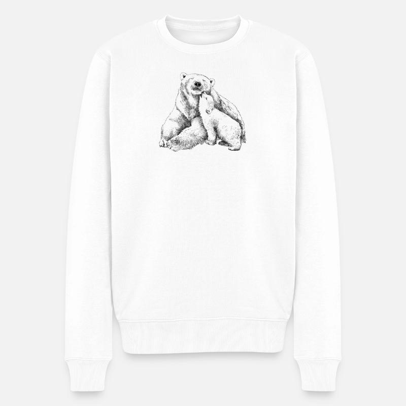 Eisbär - Männer Premium Bio Pullover - Weiß
