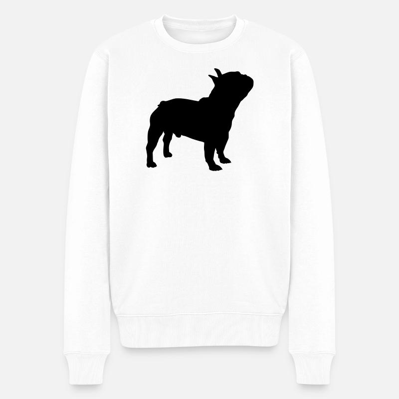 Französische Bulldogge - Männer Premium Bio Pullover - Weiß