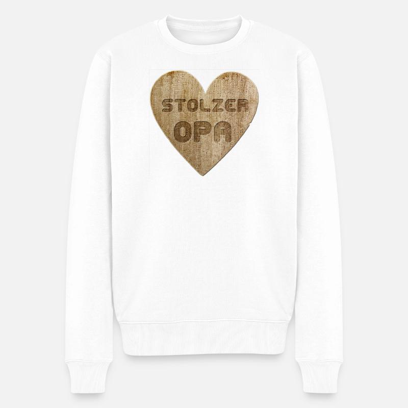 Love - Stolzer Opa - Männer Premium Bio Pullover - Weiß