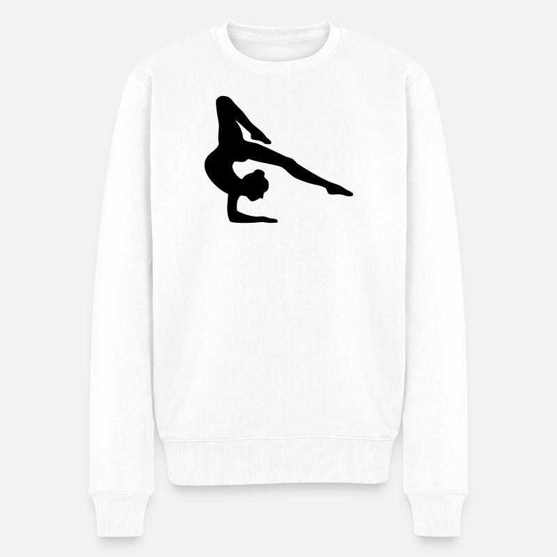 Fille de gymnastique - Pull Premium bio Homme - blanc