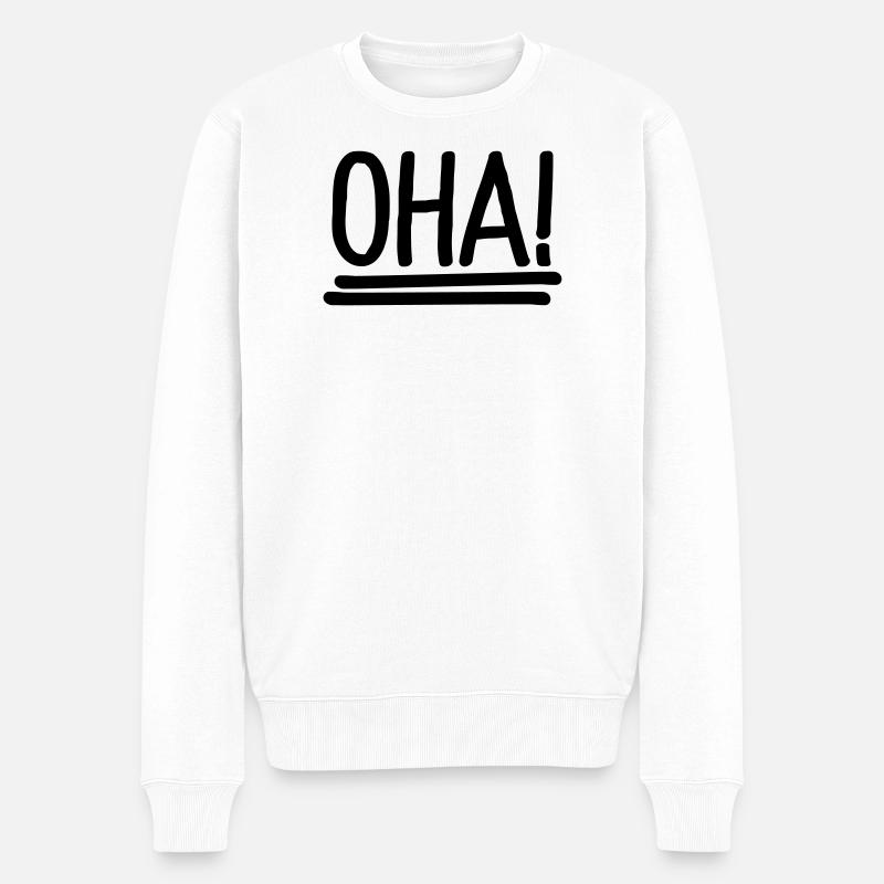 oha - Männer Premium Bio Pullover - Weiß