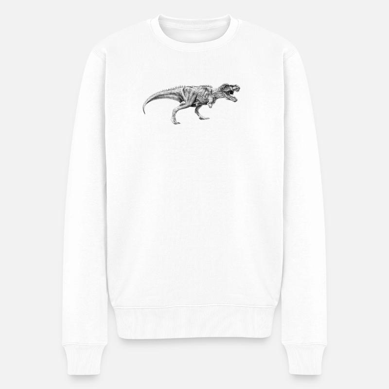 Dinosaurier - Männer Premium Bio Pullover - Weiß