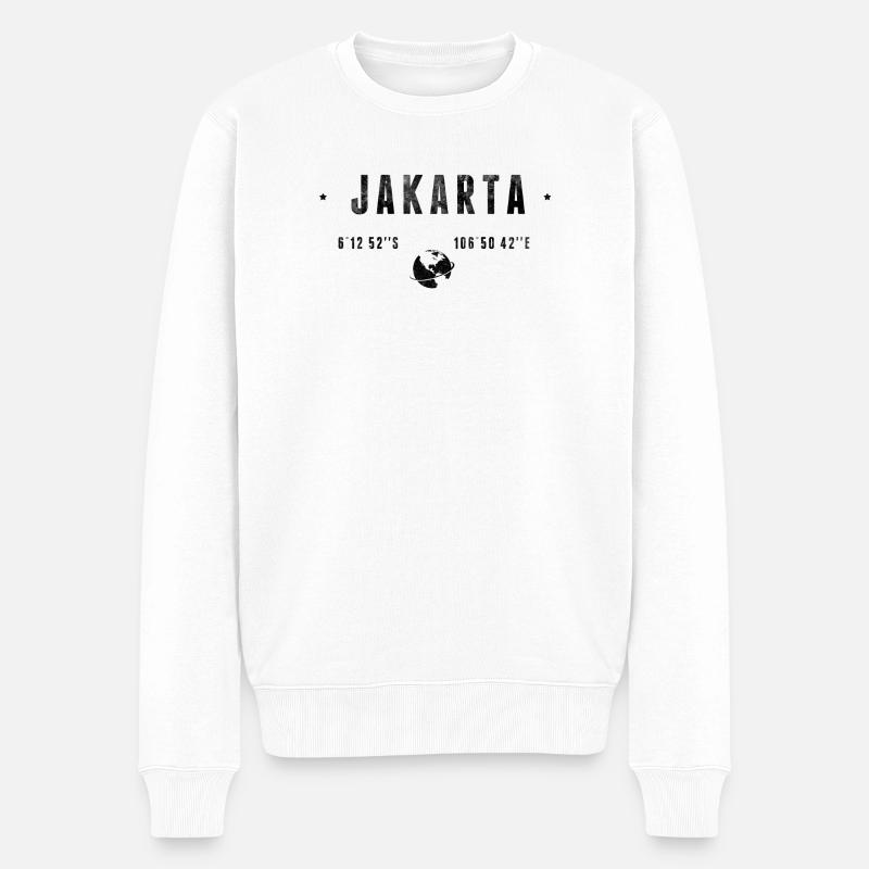 Jakarta - Männer Premium Bio Pullover - Weiß