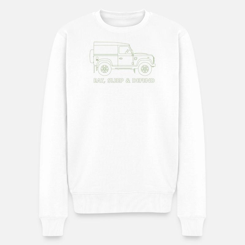 Eat Sleep Defend - Männer Premium Bio Pullover - Weiß