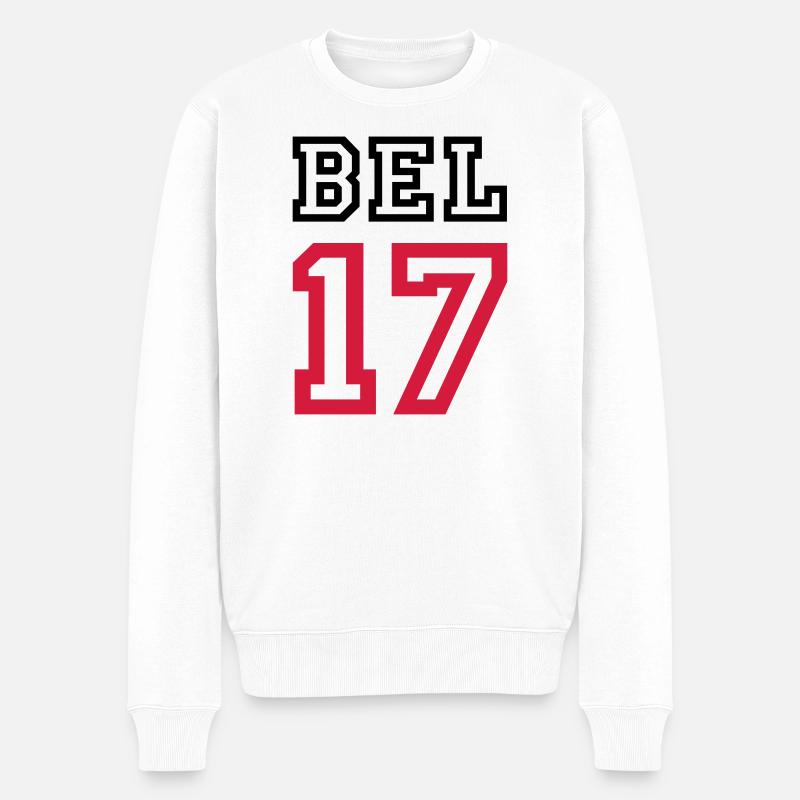 BELGIEN Belgium - Männer Premium Bio Pullover - Weiß