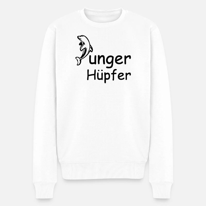Junger Hüpfer Geschenk - Männer Premium Bio Pullover - Weiß