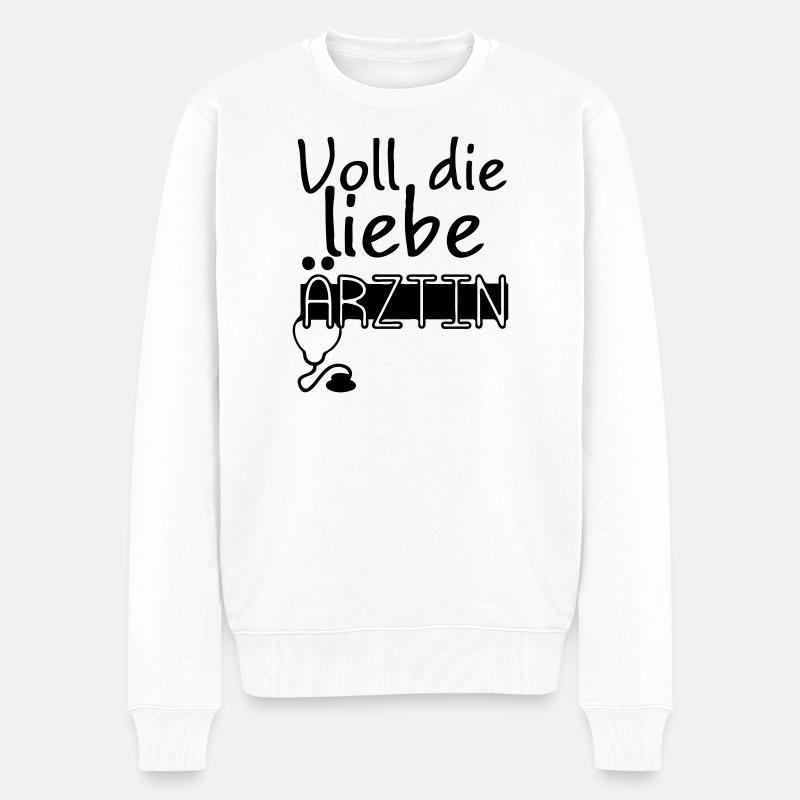 Liebe Ärztin Geschenk - Männer Premium Bio Pullover - Weiß