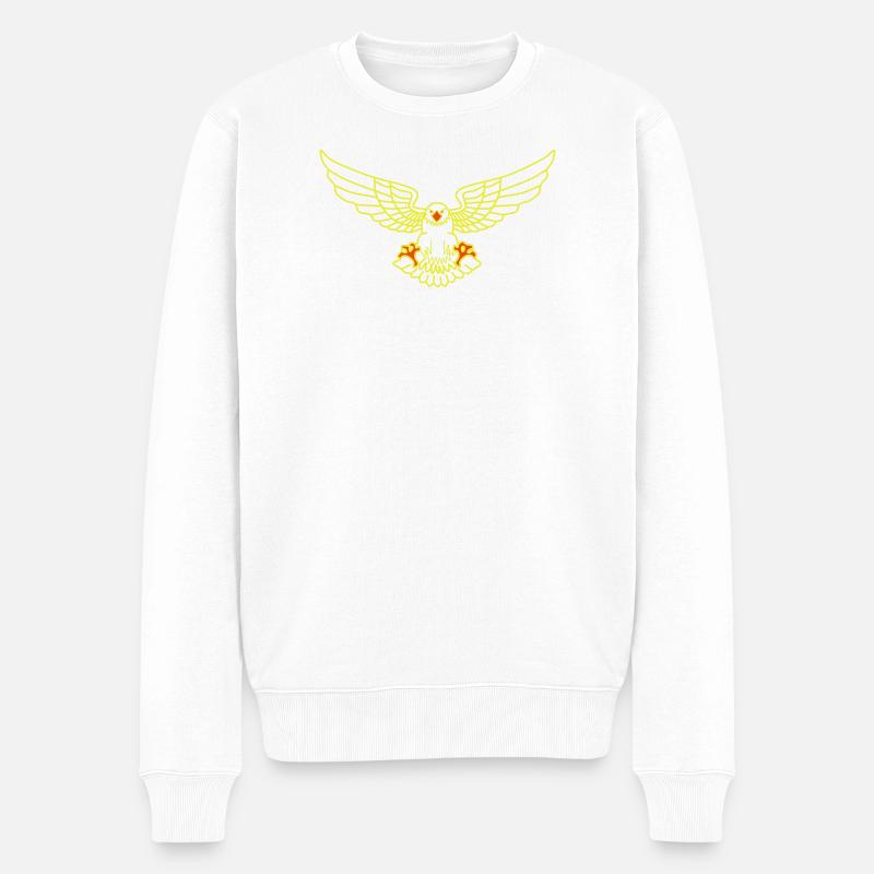 Vogel,Adler, fliegen, geier,taube, - Männer Premium Bio Pullover - Weiß