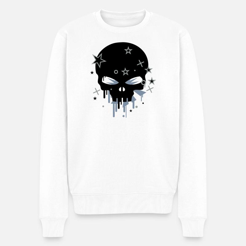 Skull / Totenkopf - Männer Premium Bio Pullover - Weiß