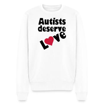 Autists deserve Love Autist Autismus Geschenk - Männer Premium Bio Pullover - Weiß - Vorne - Thijin (182cm)