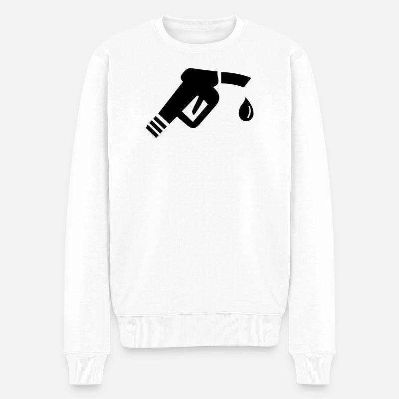 Tankstellen Zapfhahn - Männer Premium Bio Pullover - Weiß