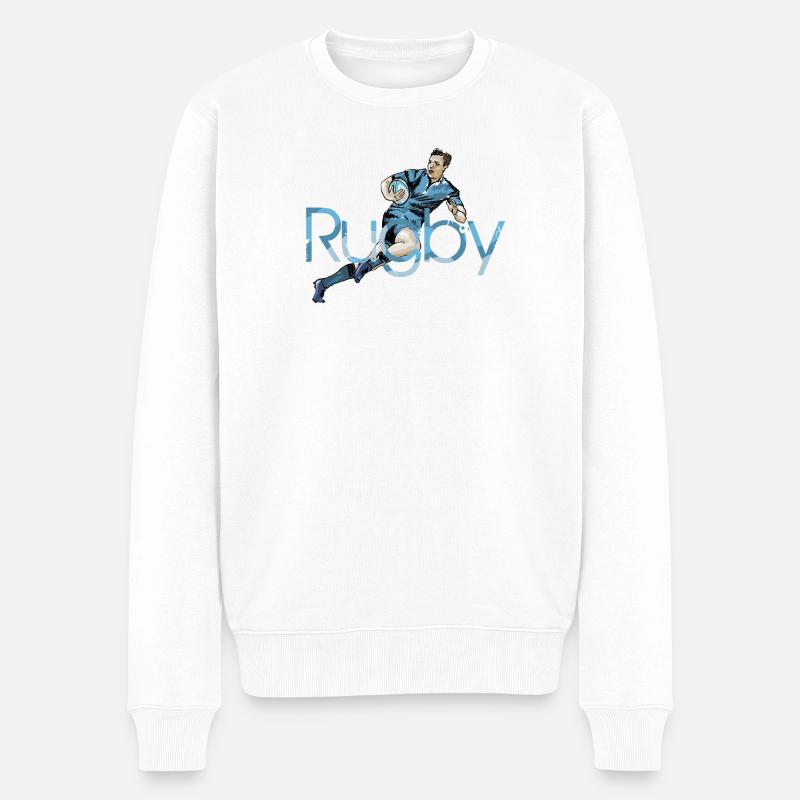 Rugby - Männer Premium Bio Pullover - Weiß