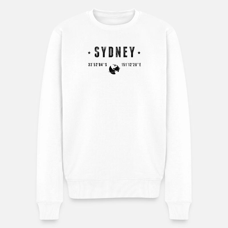 Sydney - Männer Premium Bio Pullover - Weiß