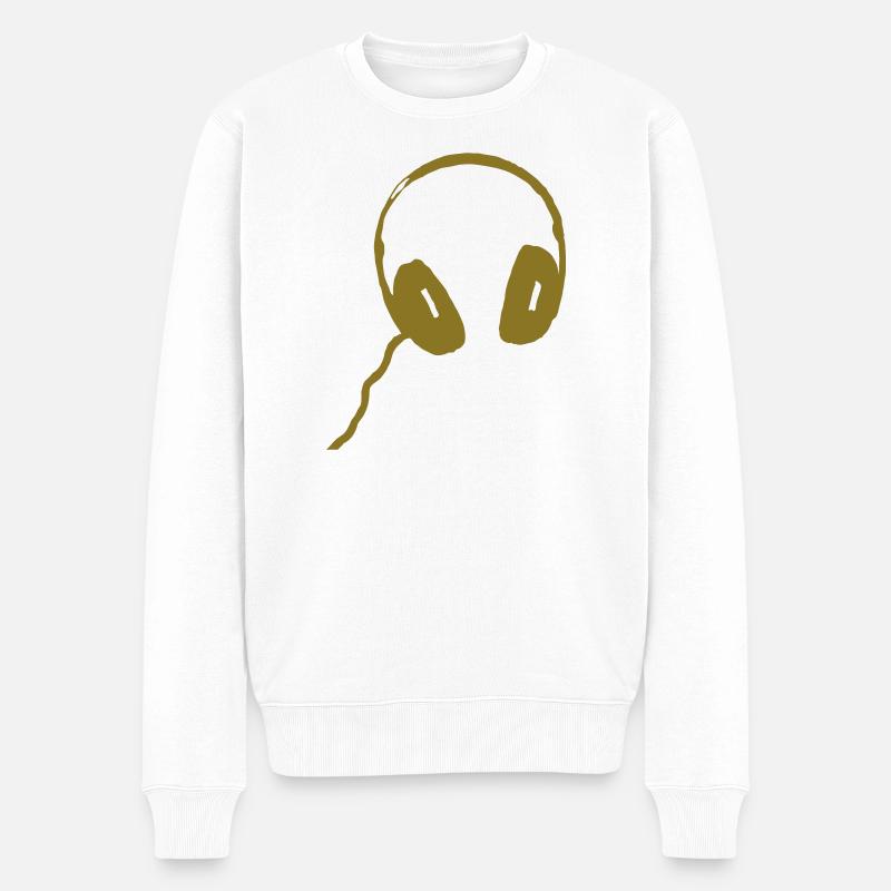 Kopfhörer - Männer Premium Bio Pullover - Weiß