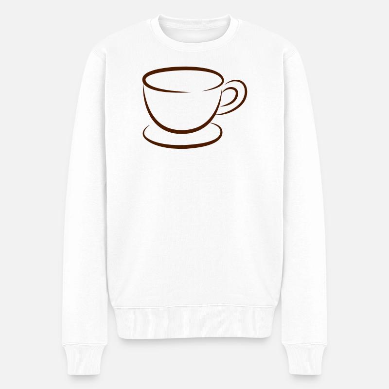 Kaffee - Männer Premium Bio Pullover - Weiß